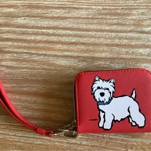 Mar Tetrore Wristlet Wallet with Westie Dog Print almost like new SALE